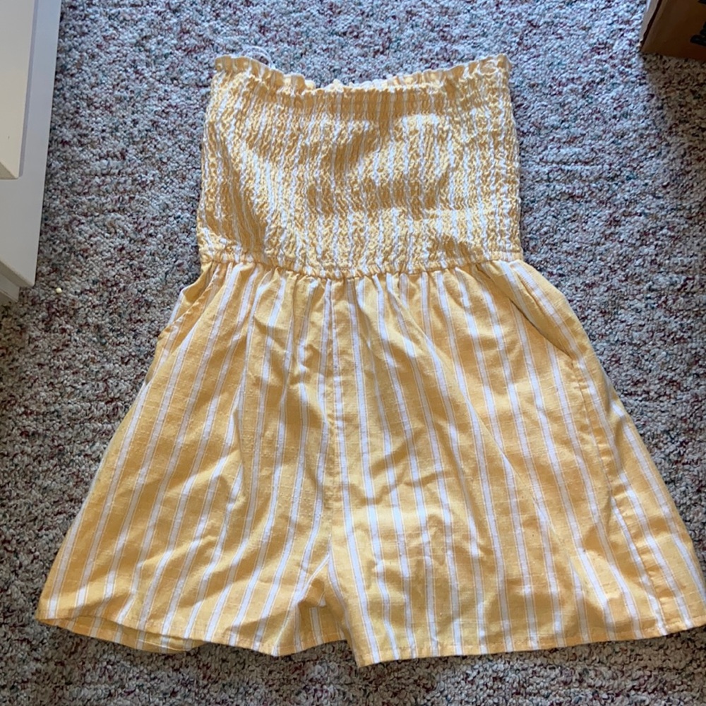 Yellow and White Romper Size Small, Gently Worn